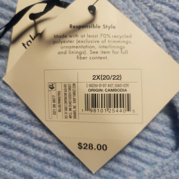 NWT Ava & Viv Women's Light Blue V-Neck Pullover Long Sleeve Sweater - Size 2X - Picture 11 of 12